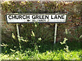 TM0174 : Church Green Lane sign by Geographer