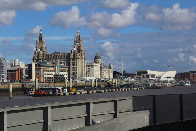 Merseyside skyline on arriving in Liverpool