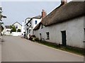 Thatched cottages and a 14th century pub, Bantham. Devon