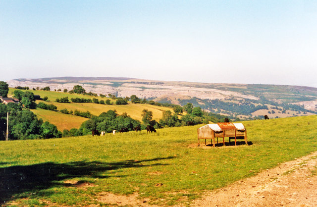 View NE nearing Llangollen on road from Glyn Ceiriog, 1995