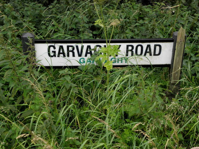 Hidden road sign, Garvaghy Road
