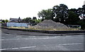 Fenced-off mound of rubble, Bridgend, Stonehouse