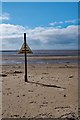 ST3364 : Warning sign, Sand Bay by Jim Osley