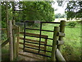 Footpath gate with aircraft warning