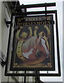 Three Horseshoes name sign, Dinas Powys