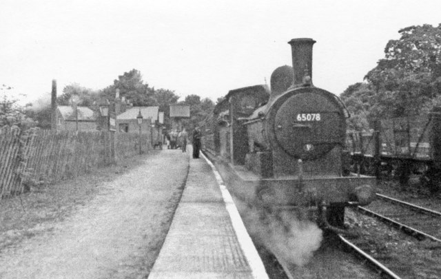 Wearhead station and train for Bishop Auckland on Last Day, 1953