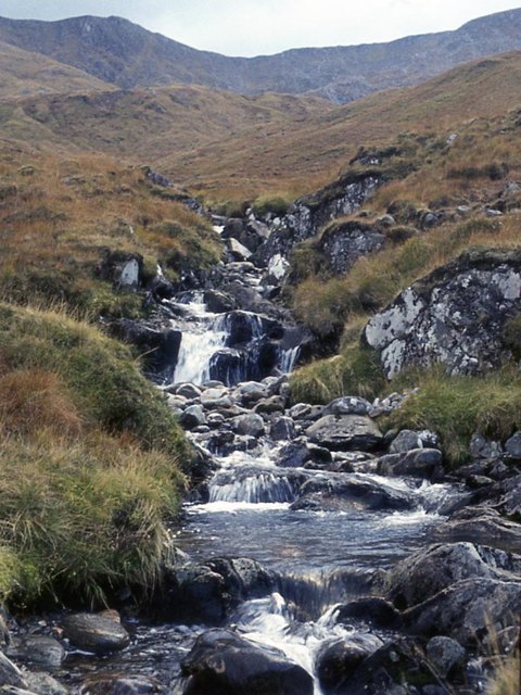 Mountain stream draining Coire an t-Siosalaich