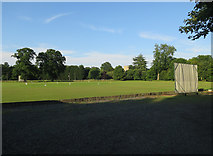 TL3055 : Cricket pitch, Longstowe by Hugh Venables