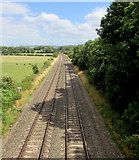 SO7803 : Railway from Frocester towards Gloucester by Jaggery