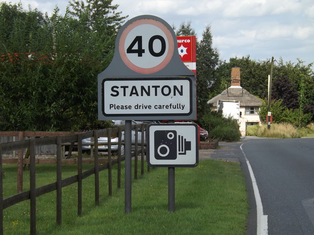 Stanton Village Name sign on the A143 Bury Road