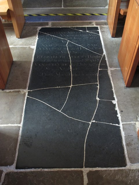 All Saints' Church, Tudeley - 18th C grave slab in the nave