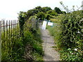 Temporary closure of cliff top footpath