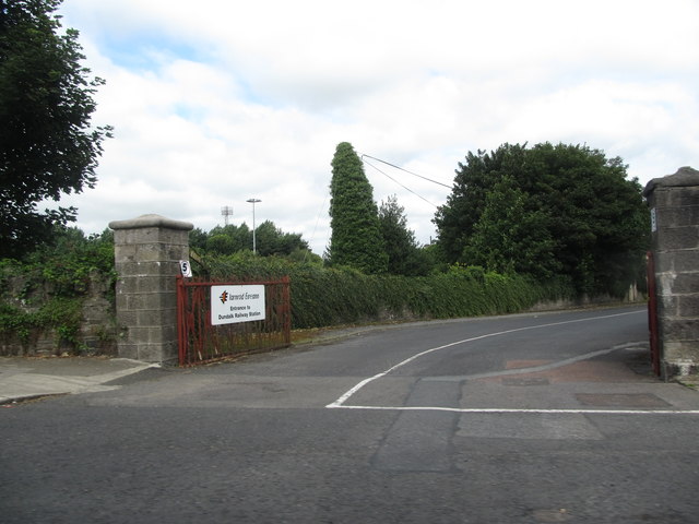 The Ardee Road vehicle entrance to Dundalk Clarke Train Station