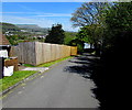 Long wooden fence,  Dolcoed Terrace, Tonna