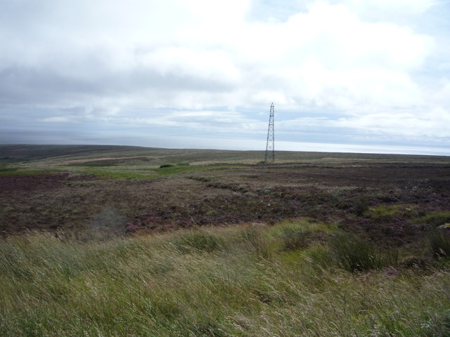 Moorland and pylon, Ord of Caithness