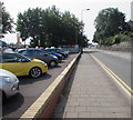 Cars on display alongside Broad Street, Barry