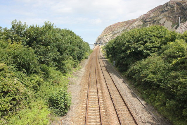 The North Wales Coast Line approaching Penmaen-bach Point