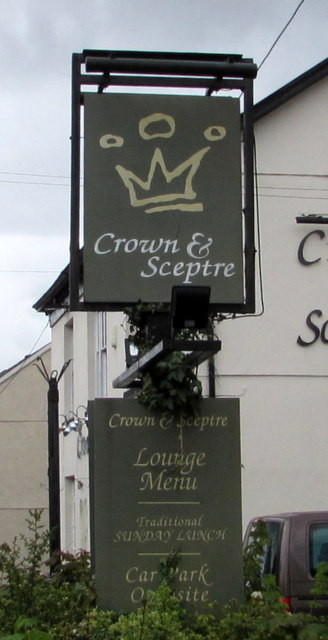 Crown & Sceptre name sign, Cadoxton-juxta-Neath
