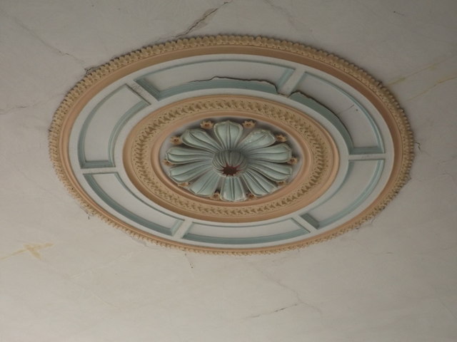 View of the ceiling inside the chapel.