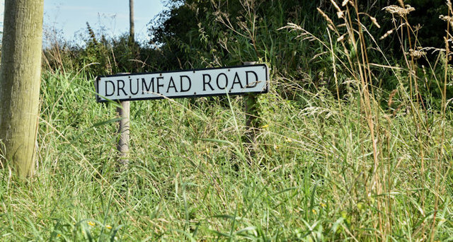 Drumfad Road name sign, Millisle/Carrowdore (August 2016)