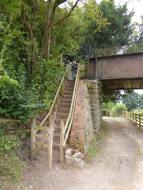Steps from canal towpath to old railway bridge (Black Bridge)