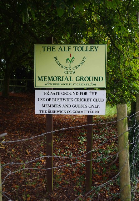 Noticeboard at the Alf Tolley Memorial Ground, Upper Wick Lane, Upper Wick, Rushwick, Worcs