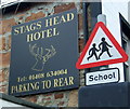 Sign on the Stags Head Hotel, Golspie