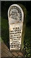 Milepost on Tadcaster and Doncaster Road at Bentley with Arksey