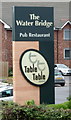 Sign for the Water Bridge public house, Uttoxeter Services