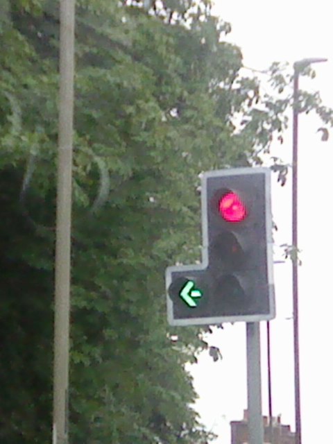 traffic light with green arrow