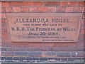 Plaque on Alexandra House opposite the Albert Hall