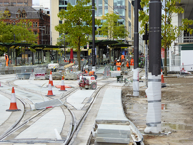 Construction of new Tram Station at St Peter's Square (Late August 2016)