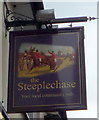 Sign for the Steeplechase public house, Uttoxeter