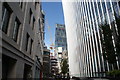 View of the Cheese Grater and the Walkie Talkie from Philpot Lane