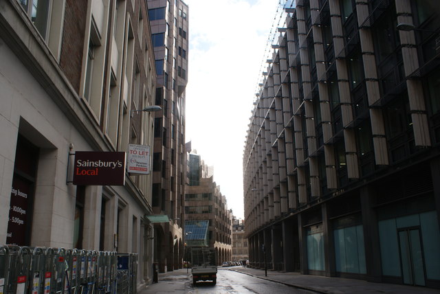 View down Mincing Lane from Fenchurch Street