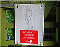 Footpath diversion sign and map