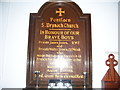 St Brynach?s Church, Pontfaen - interior - War Memorial