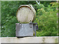 Back of warning light on Glebe Road west level crossing gates