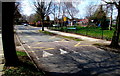 Zigzag markings and speed bump on Robert Burns Avenue,  Cheltenham