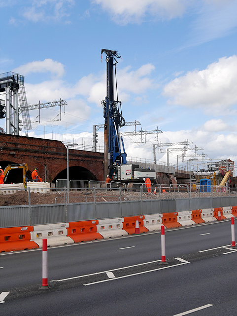 Ordsall Chord Construction, Piling for New Bridge To Cross Trinity Way