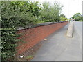 Railway bridge parapet on the A5116 at Upton by Chester