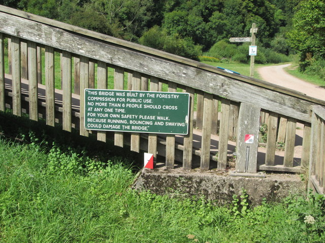 Safety  notice  on  footbridge  spanning  the  River  Wye