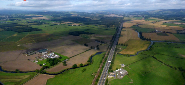 The M8 motorway from the air