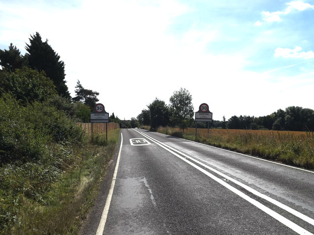 Entering Norton on the A1088 Ixworth Road