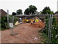 Fenced-off construction site, Old Station Way, Coleford