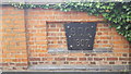 Metal Plaque on Bridge over Pymmes Brook, Powys Lane, Palmers Green, London N13