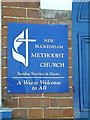 TM0890 : New Buckenham Methodist Church sign by Geographer
