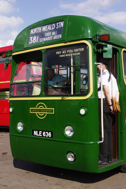 Vintage bus at North Weald Station