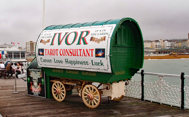Tarot reader's caravan, Brighton Pier