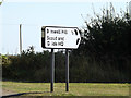 TM1292 : Roadsign on Wood Lane by Geographer